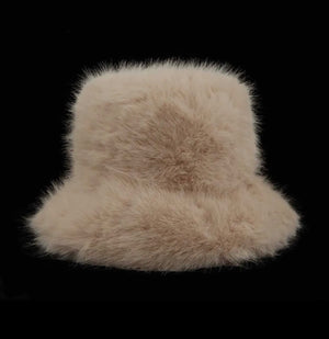 Oversized Fluffy Faux Fur Bucket Hat