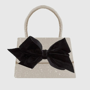 Sparkle Black Velvet Bow Purse