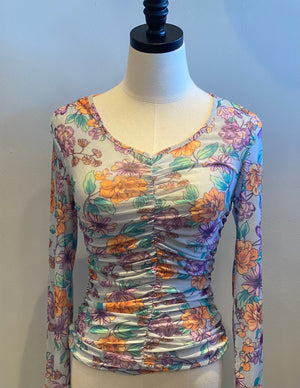 Floral Ruching Top