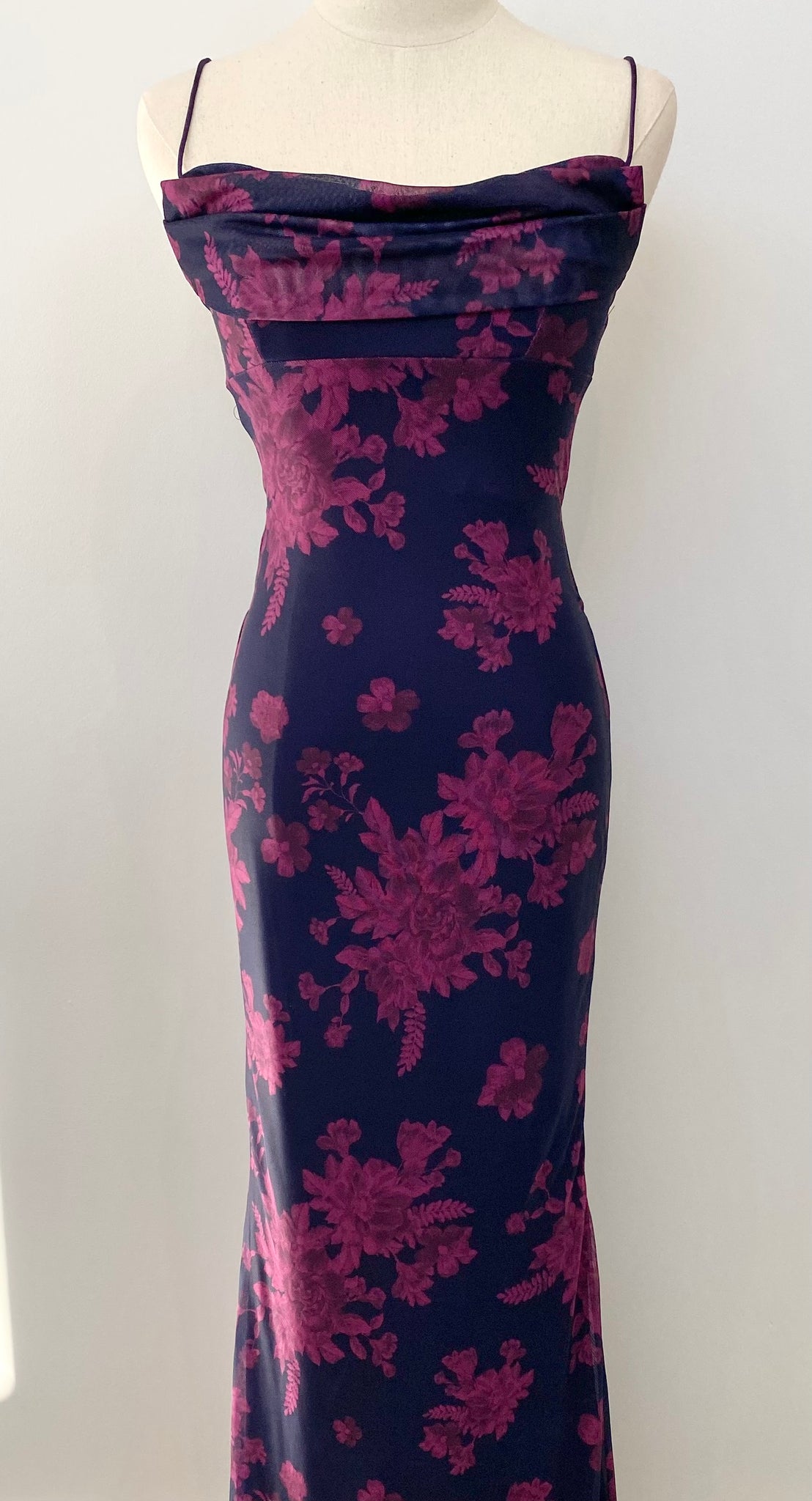 Floral Plum Evening Dress