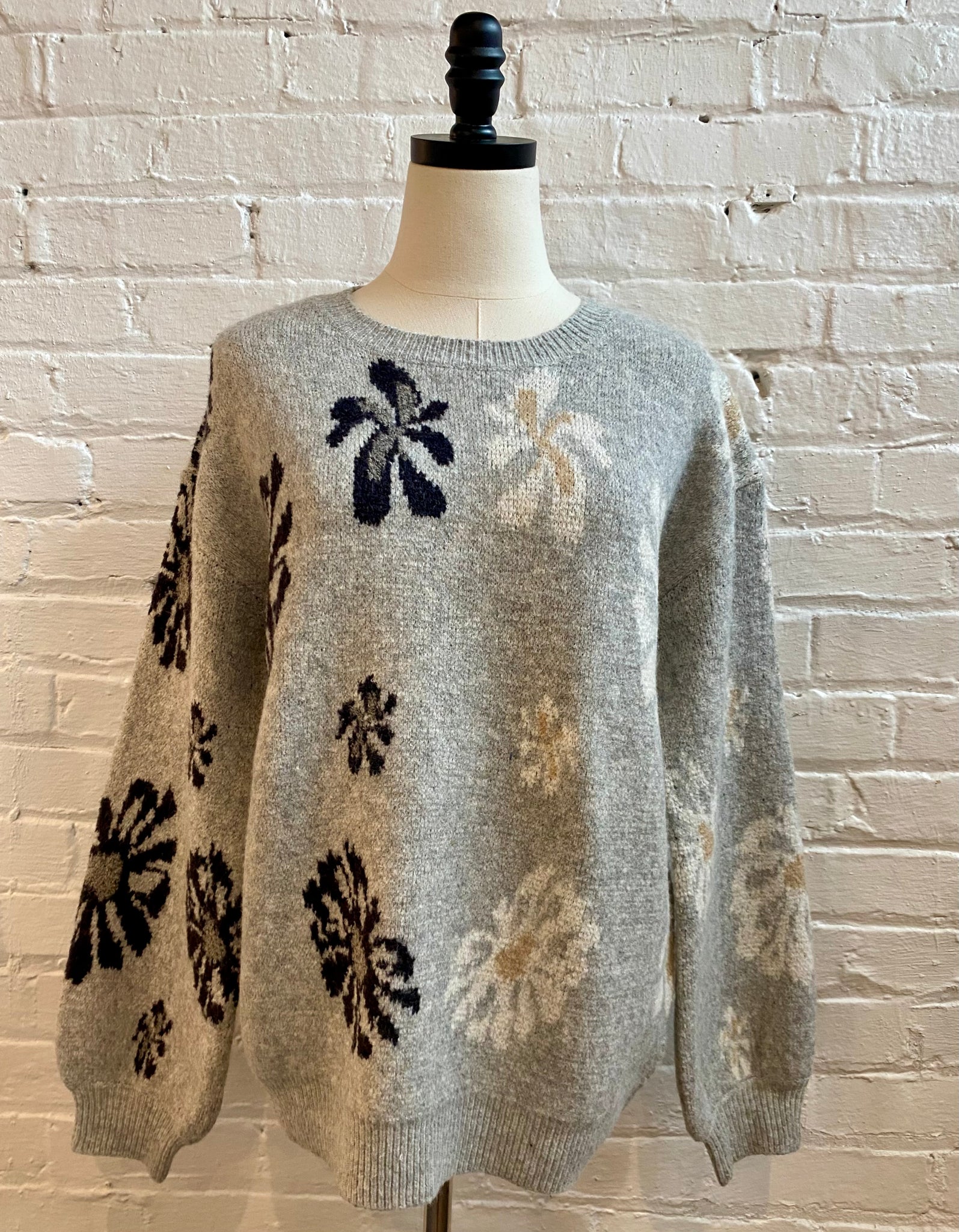 Two Tone Floral Sweater