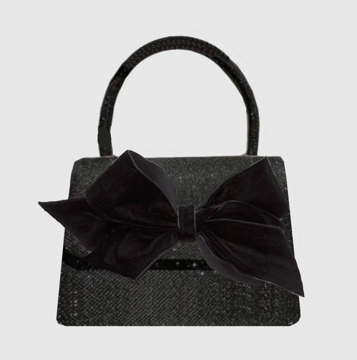 Sparkle Black Velvet Bow Purse