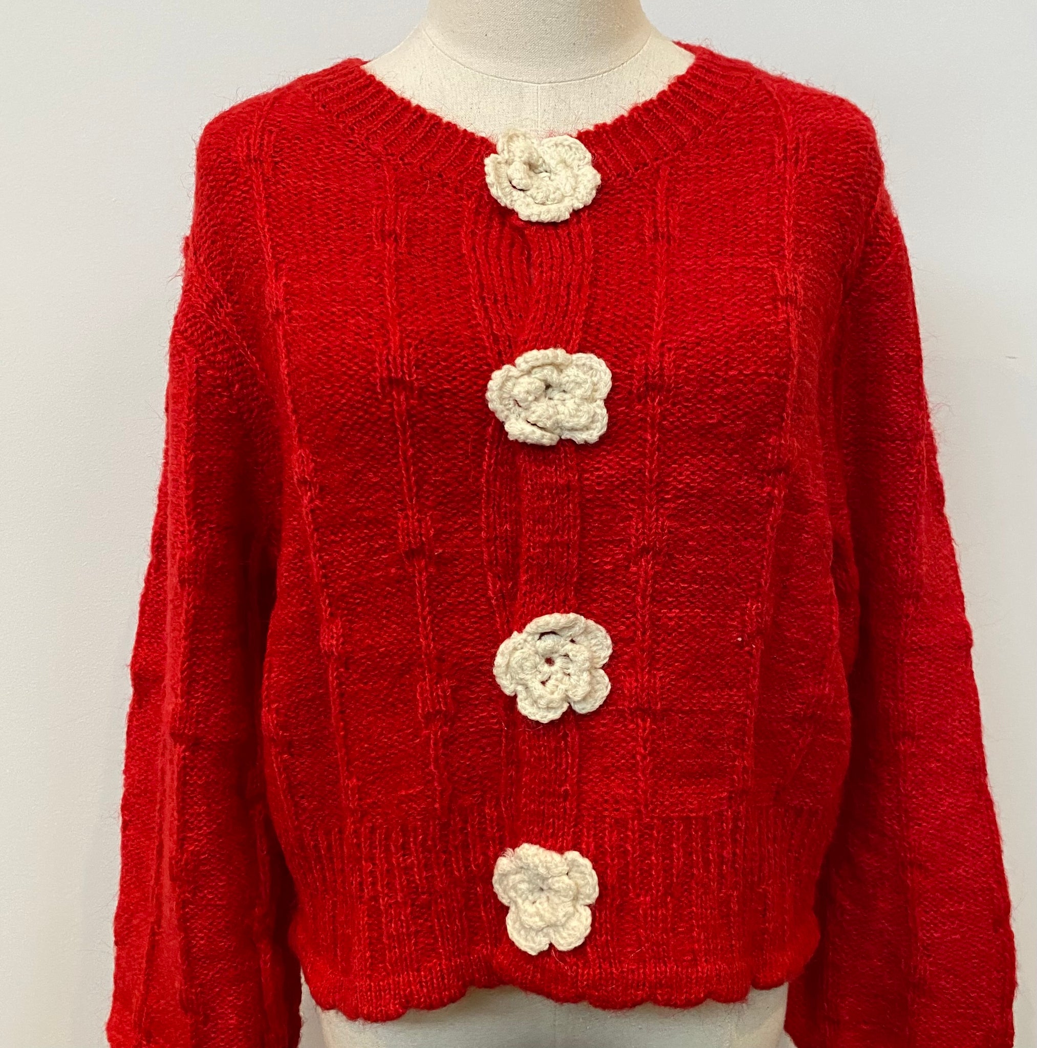 Rose Crochet Button Cardigan