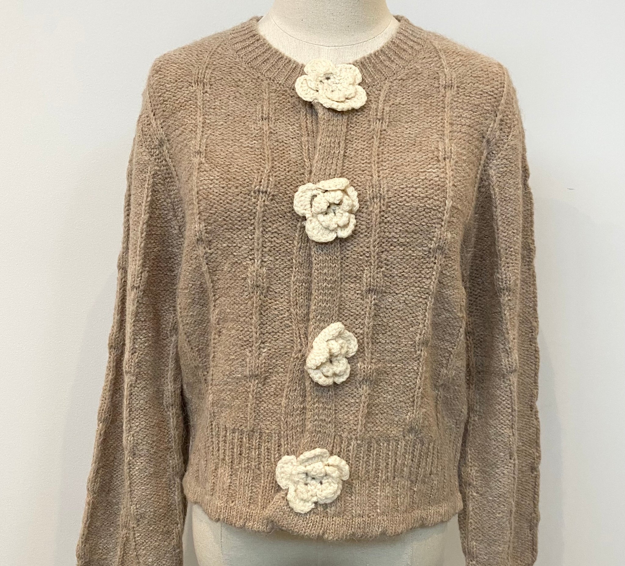 Rose Crochet Button Cardigan