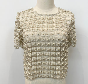 Lurex Crochet Pearl Top