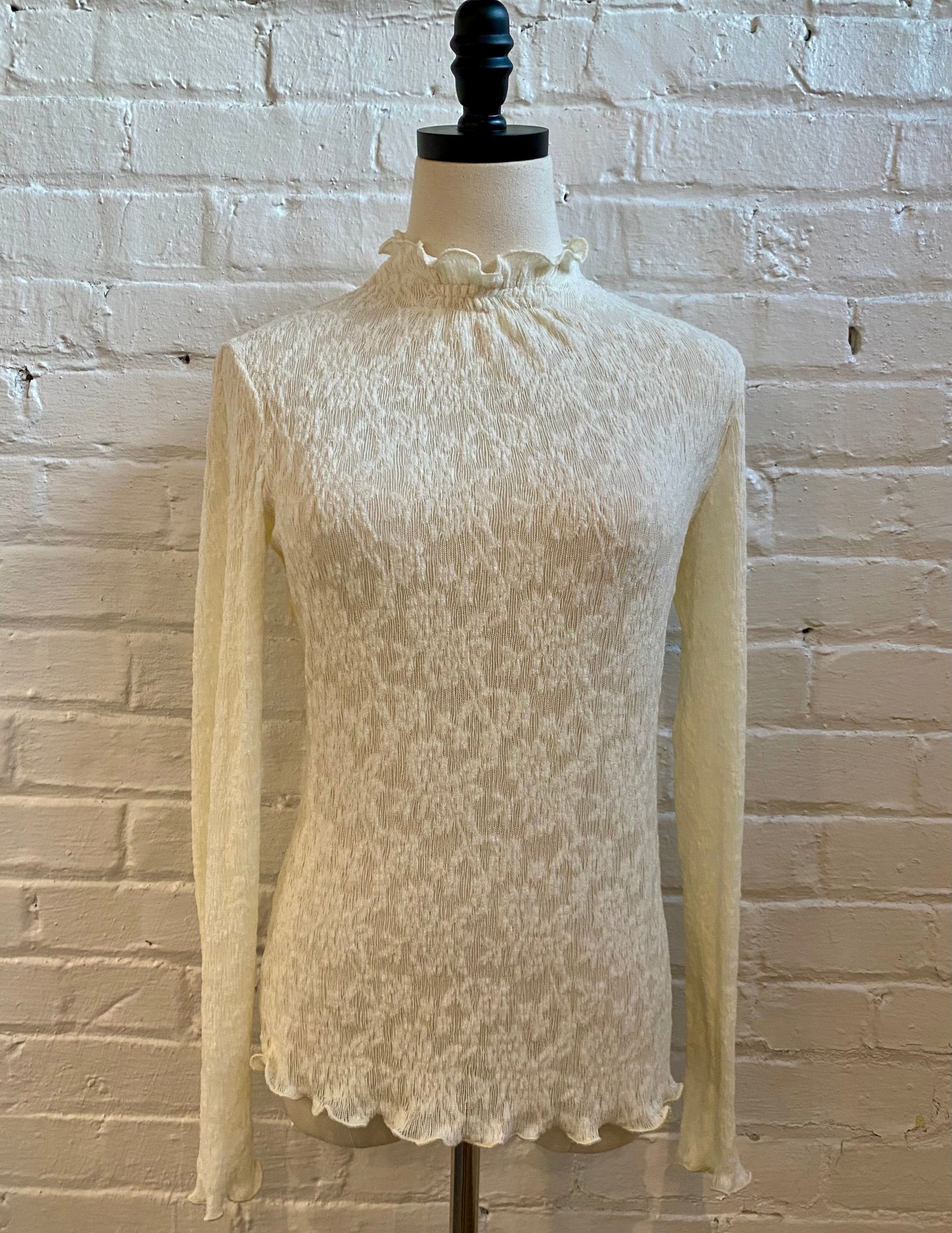 Lettuce Edge Mock Neck Top