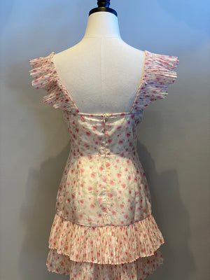 Embossed Floral Mini Dress