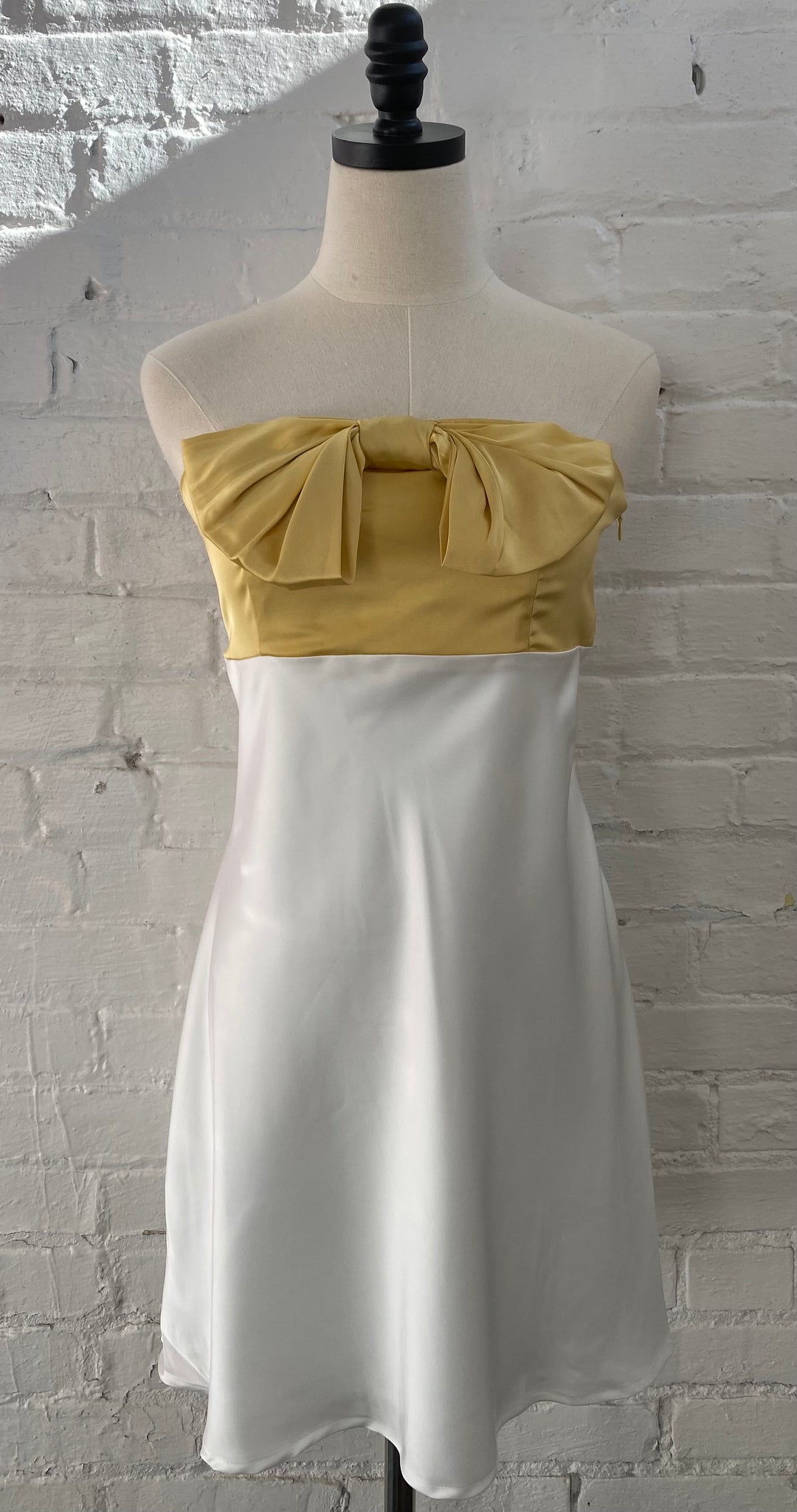 Strapless Satin Bow Dress