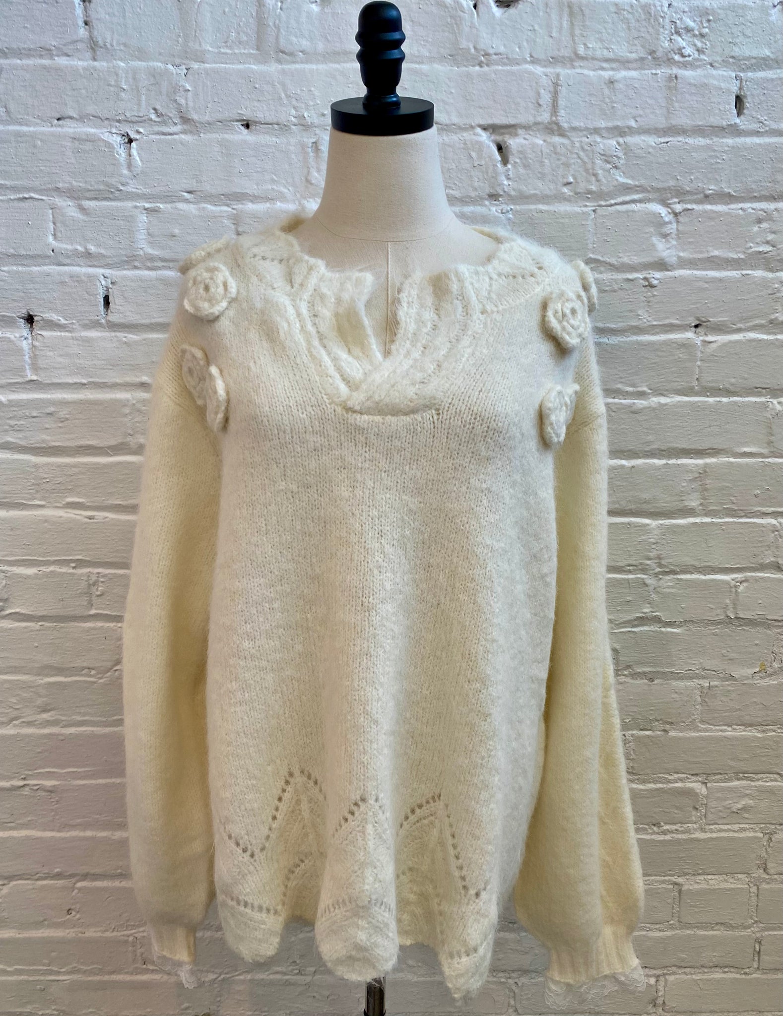 Rose Embellished Sweater