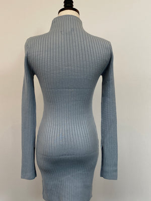 ice blue sweater dress Aston Bow Front Maxi Sweater Dress in Ice Metal Bump Friendly & Inclusive Sizing (XS-3XL) 1XL