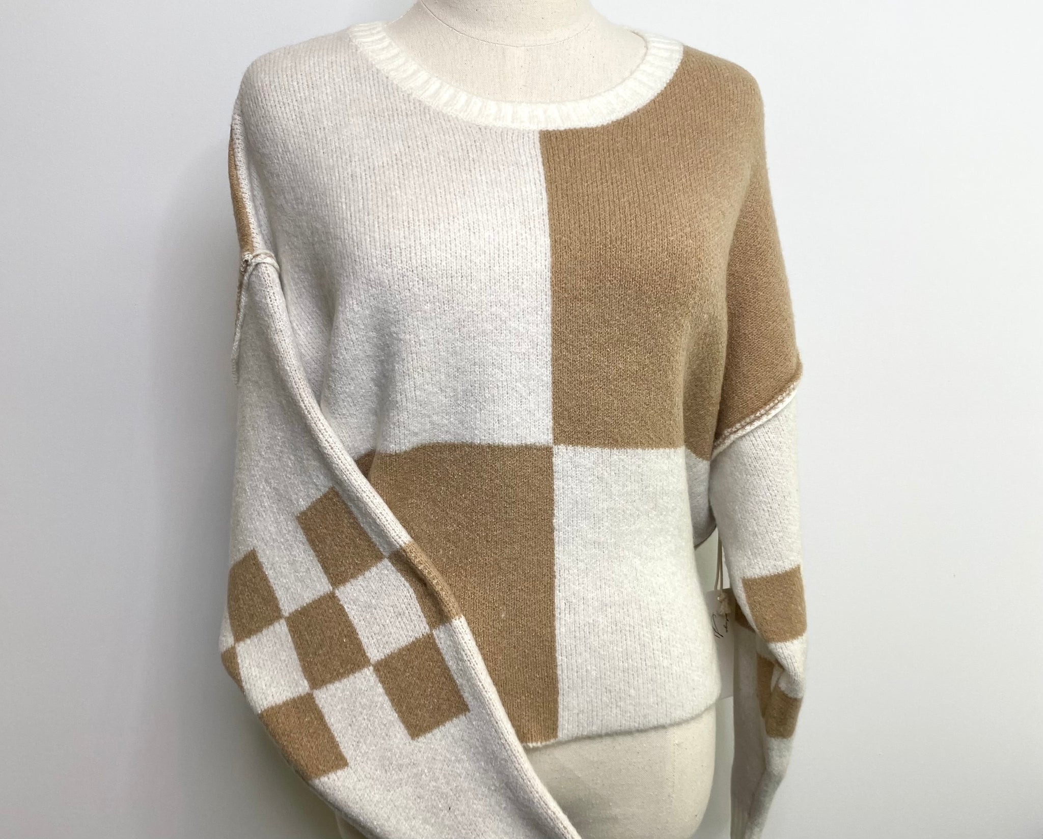 Butternut Colorblock Checker Sweater