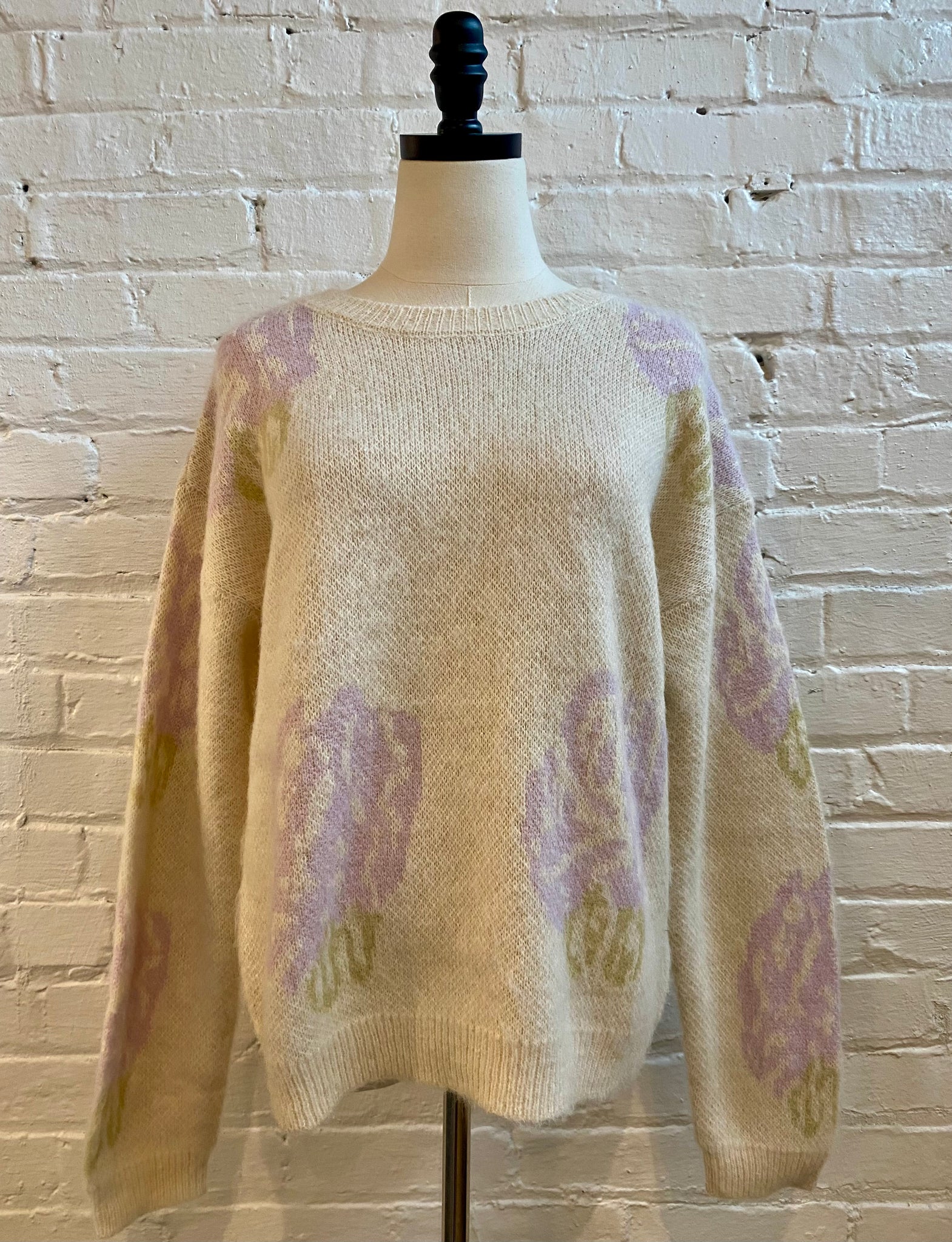 Lilac and Ivory Floral Sweater