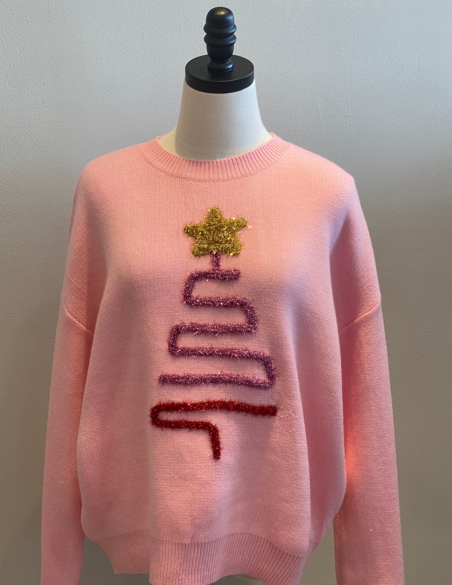 Christmas Tree Tinsel Sweater