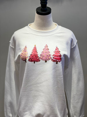 Pink Xmas Tree Sweatshirt