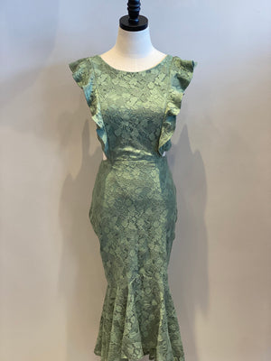 Pistachio Lace Midi Dress