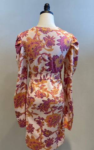 Floral Sash Sweater Dress