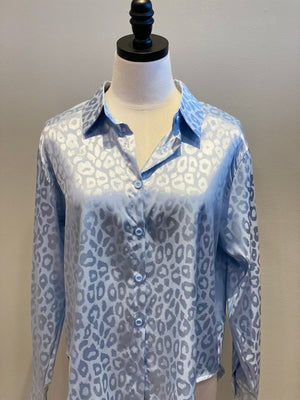 Chic Satin Leopard Shirt