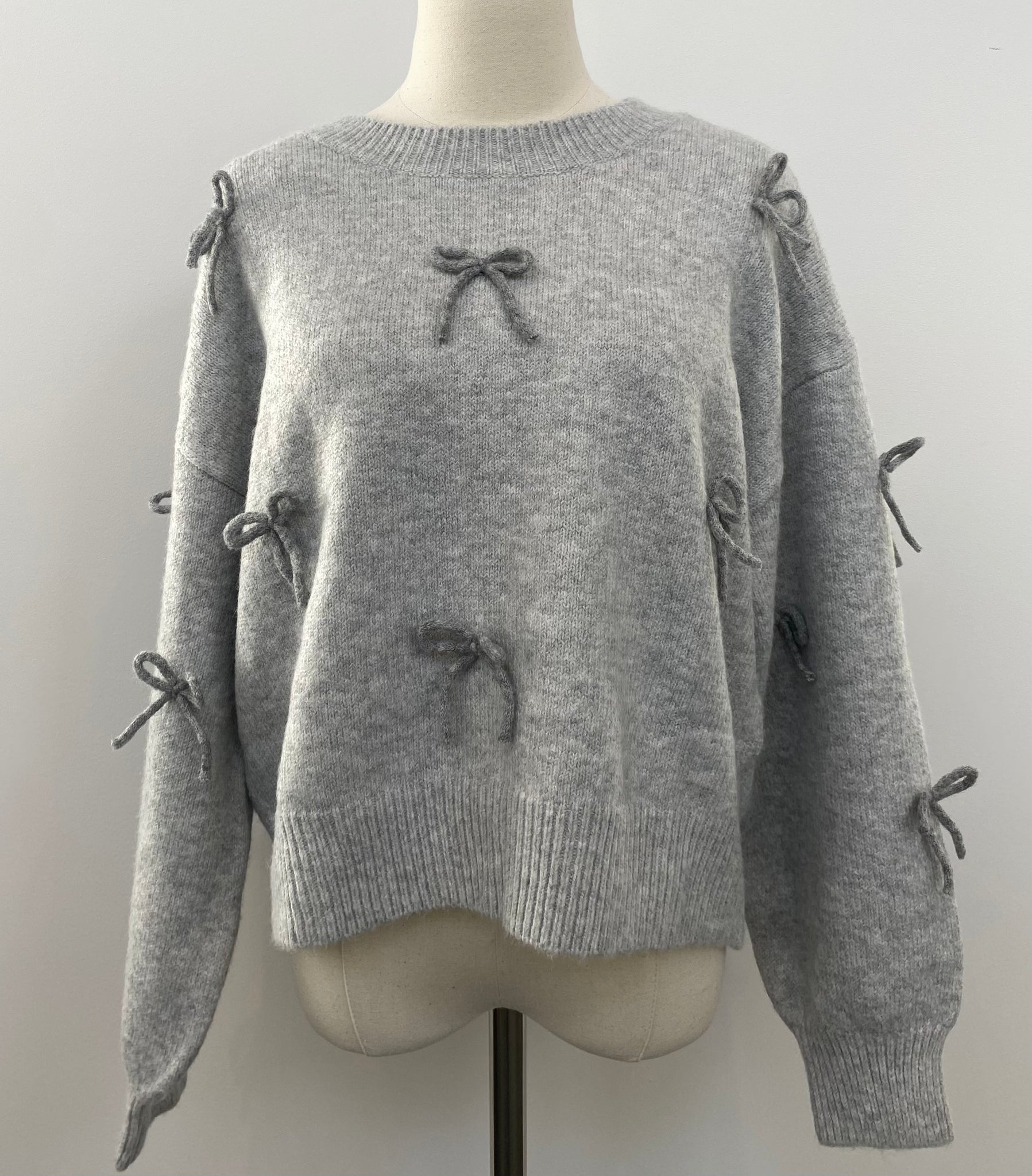 Bow Detailed Brushed Sweater