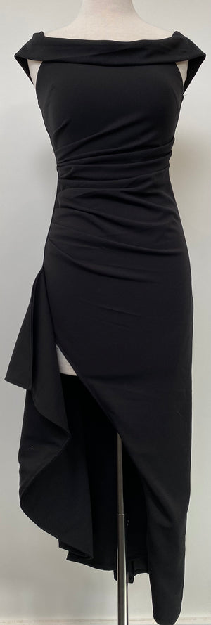 Off Shoulder Asymmetrical Maxi Dress