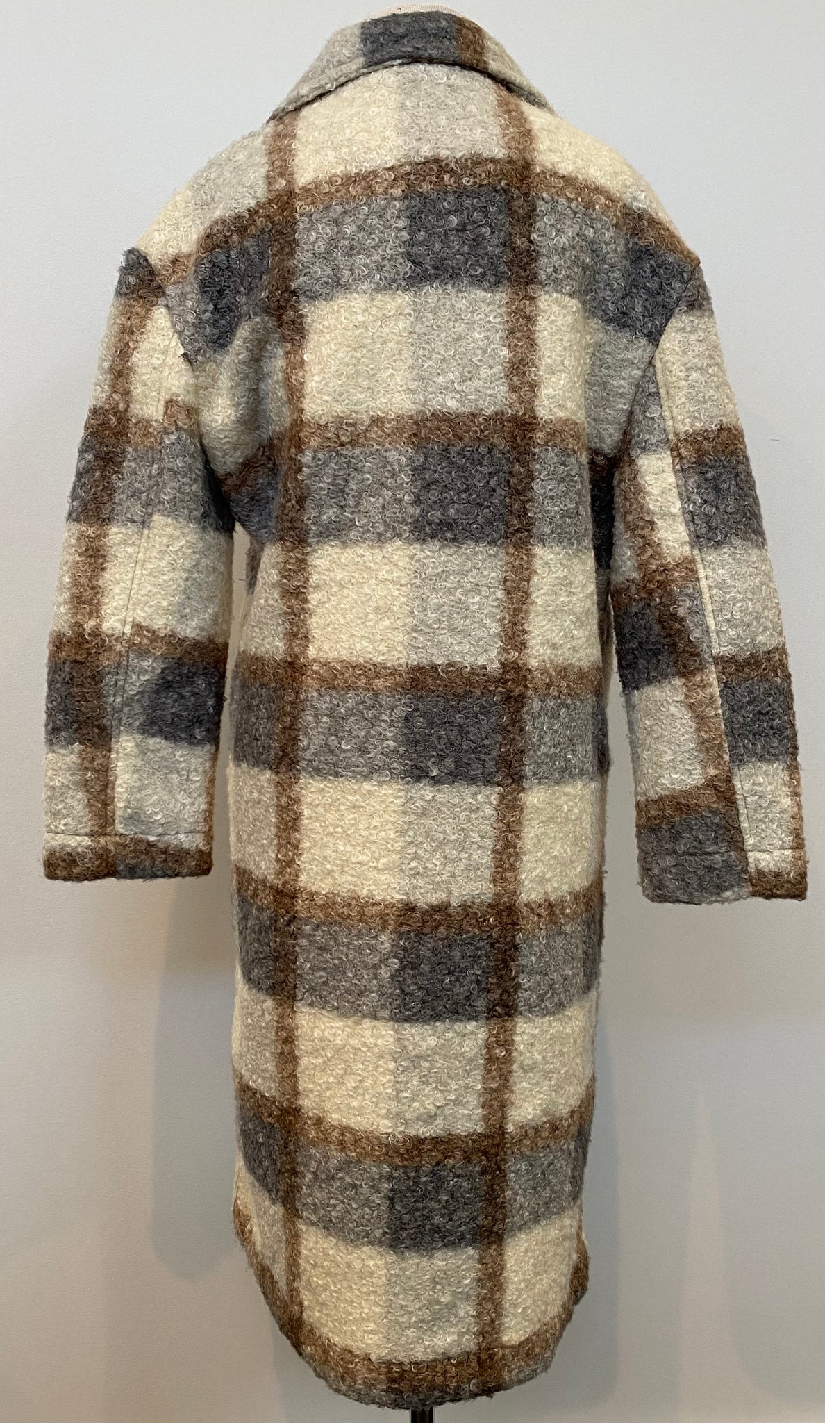 Oversized Fuzzy Plaid Coat