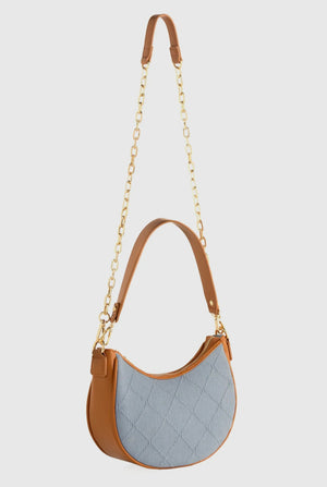 Denim Quilted Shoulder Bag