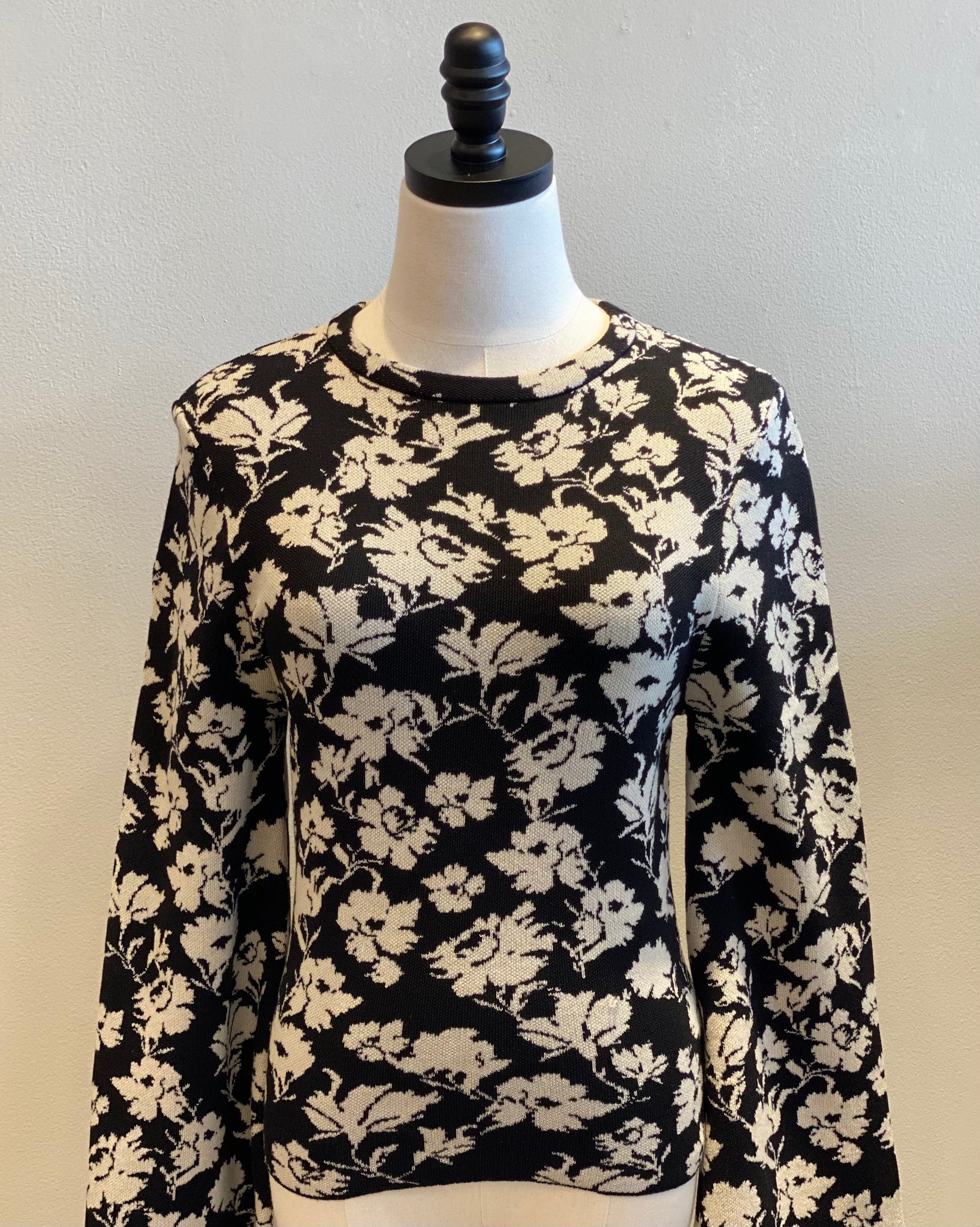 Baby Bell Sleeve Floral Sweater