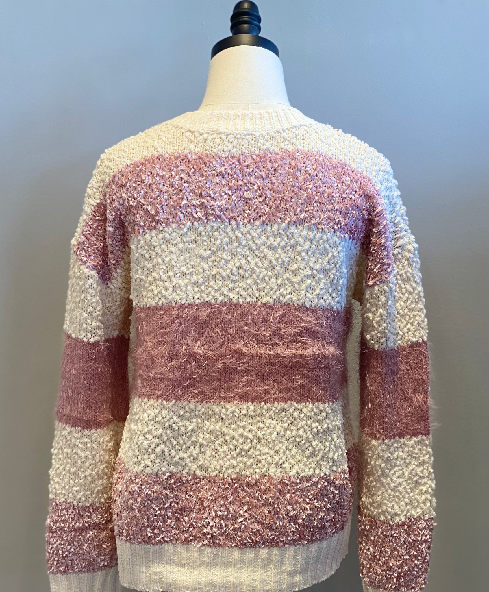 Pastel Striped Chenille Sweater