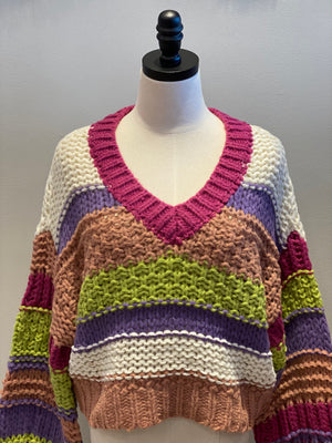 Chunky Stripe Knit Sweater