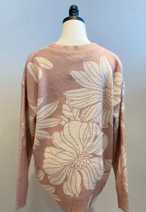 Mohair Flower Print Sweater