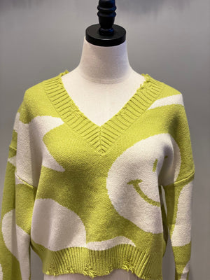 Retro Lime Knit Sweater