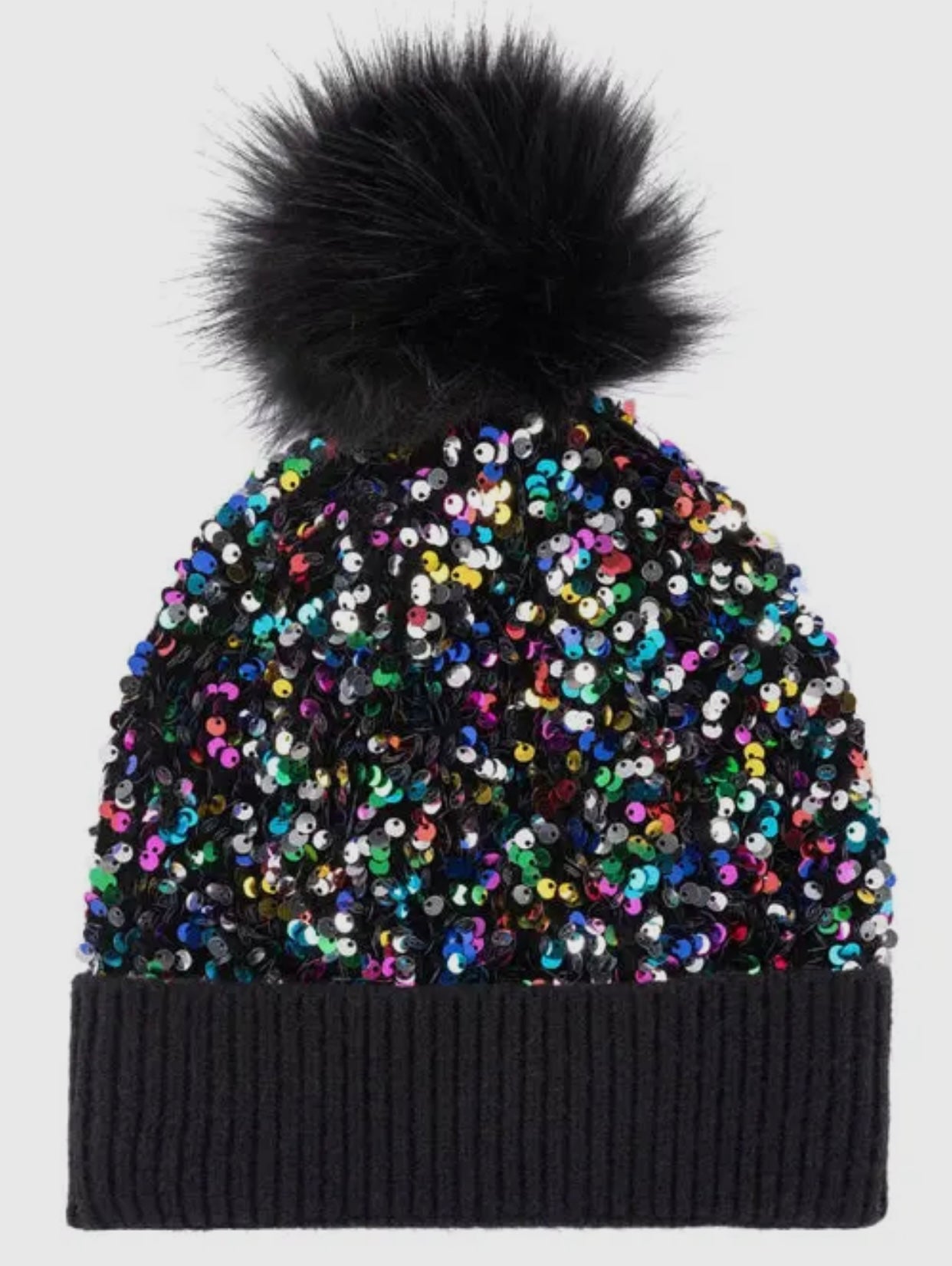 Pom Pom Sequin Hat