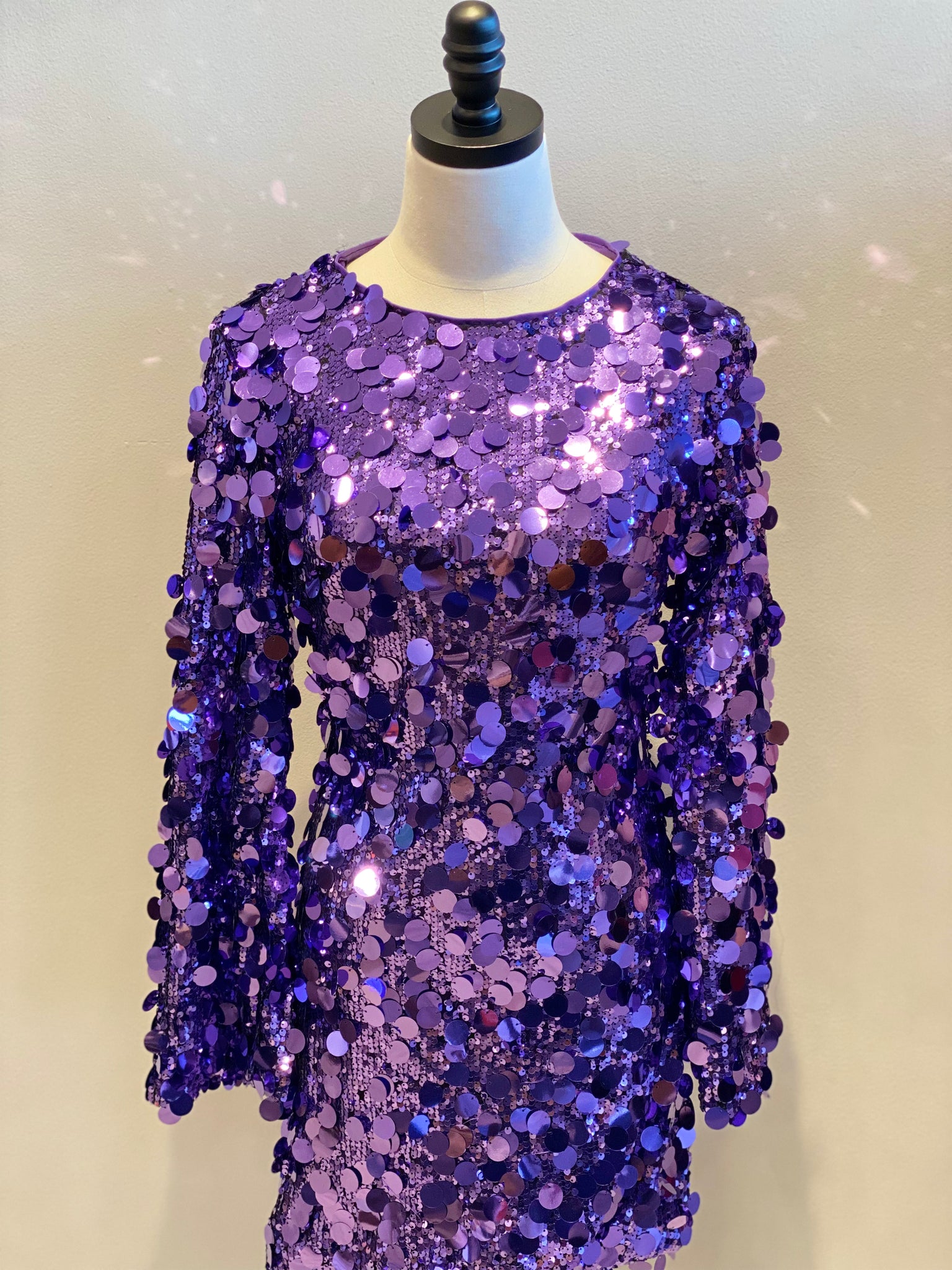 Purple Sequin Retro Mini Dress