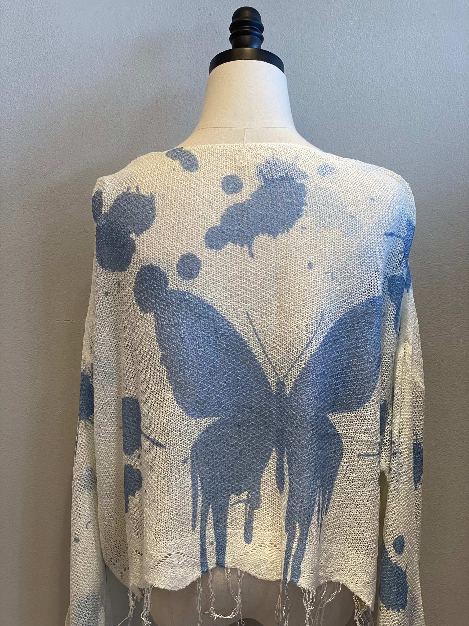 Butterfly Distressed Sweater