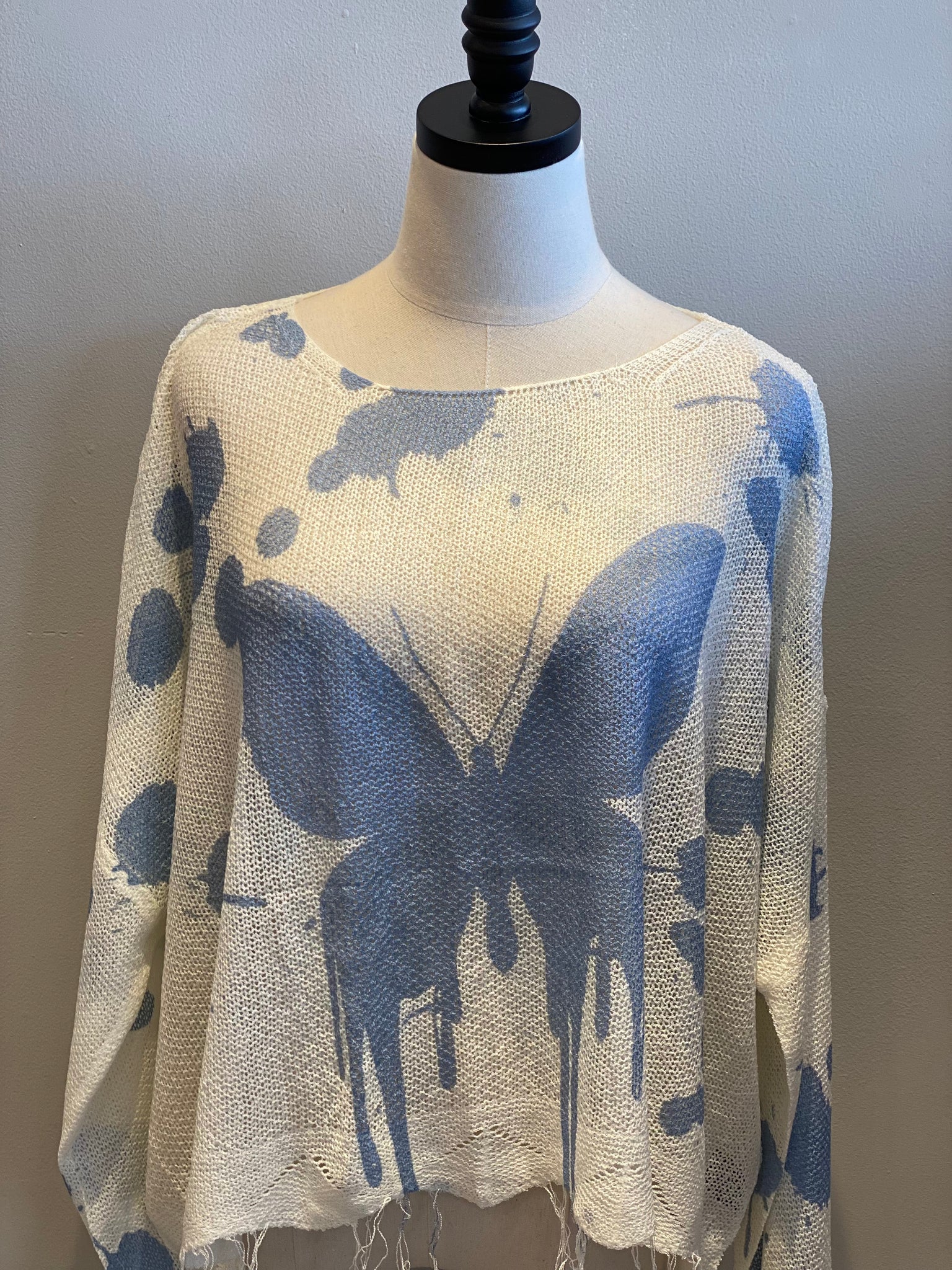 Butterfly Distressed Sweater