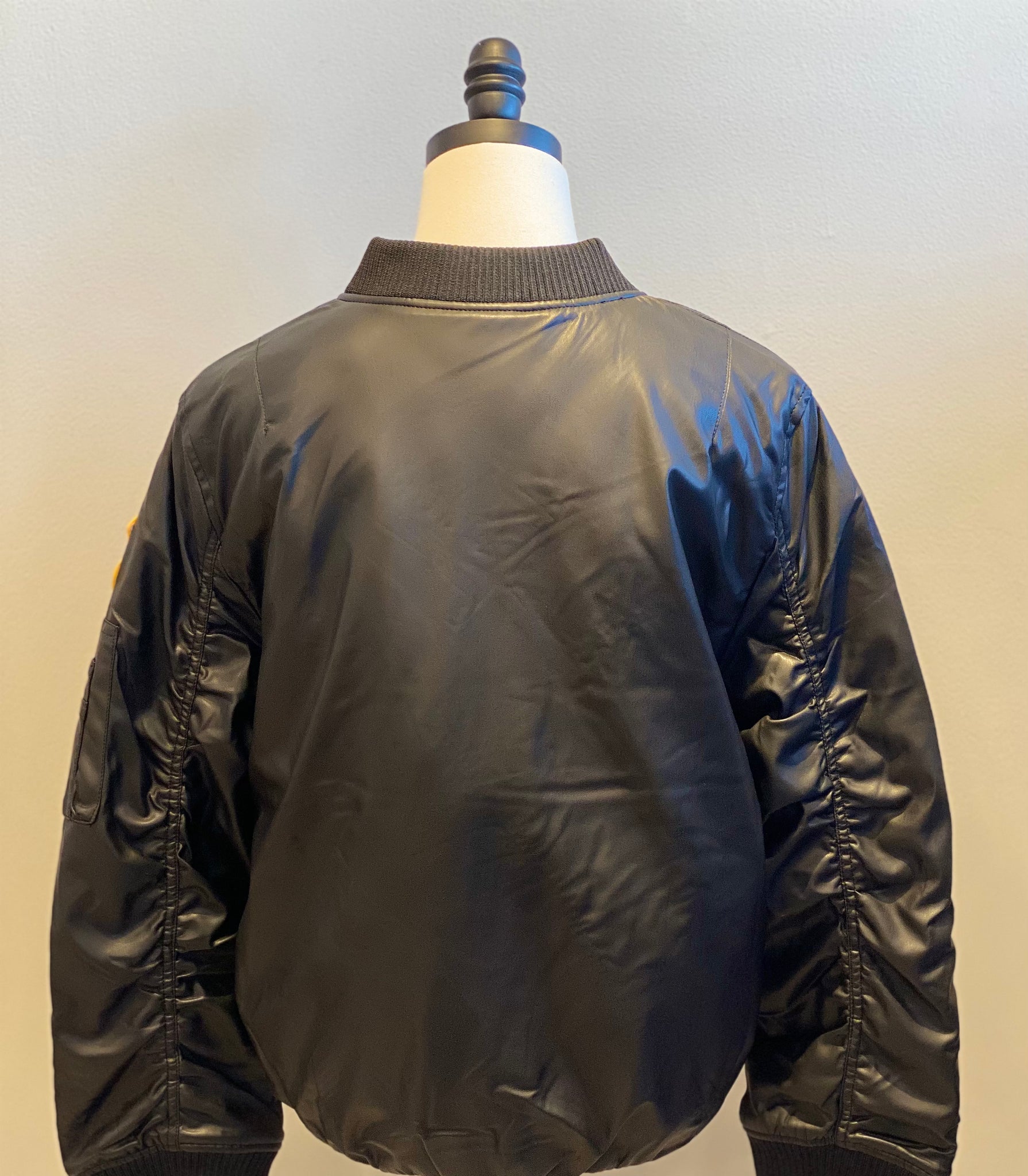 Utility Faux Leather Bomber