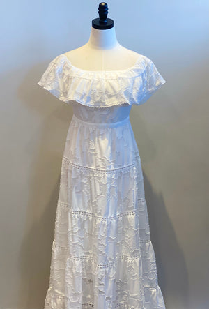Ruffled Lace Maxi Dress