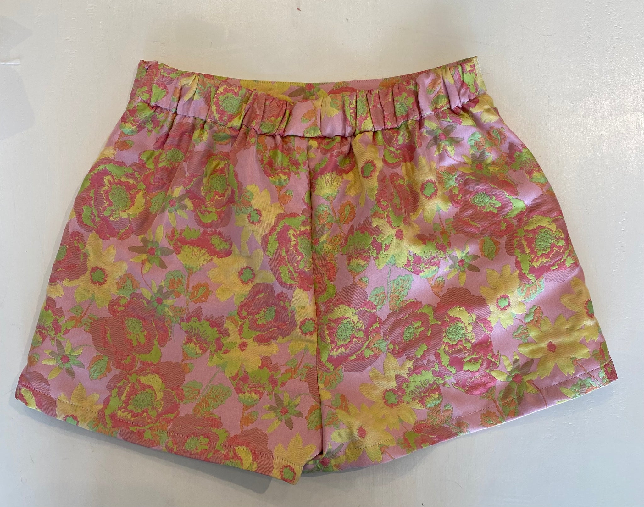 High Waisted Floral Texture Shorts