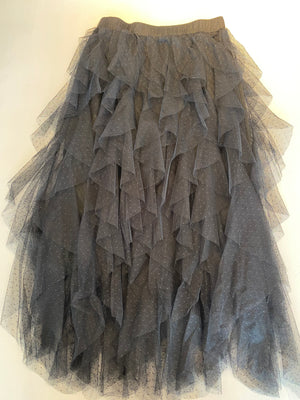 Cascading Ruffled Mesh Skirt