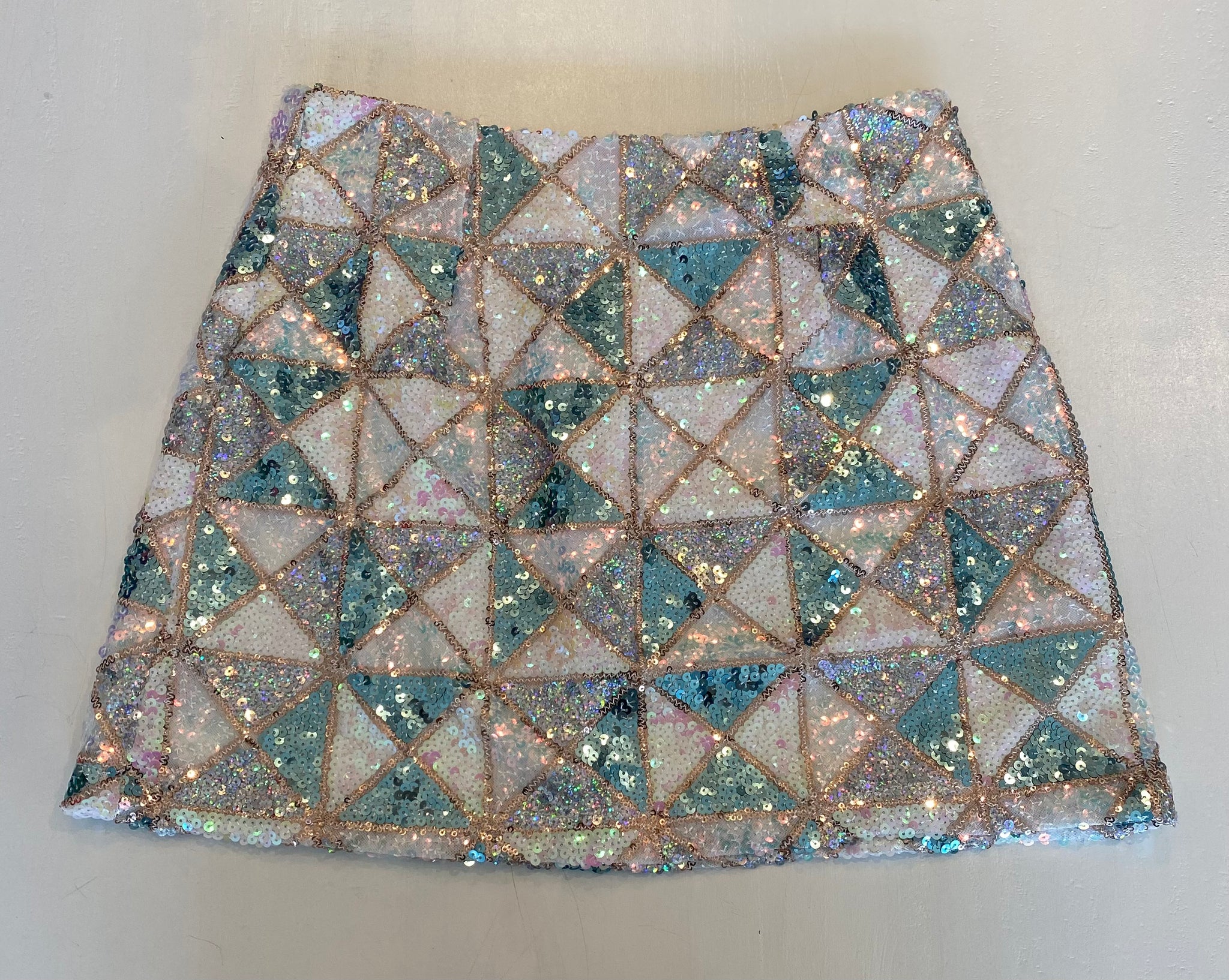 Sequin Geometric Mini Skirt