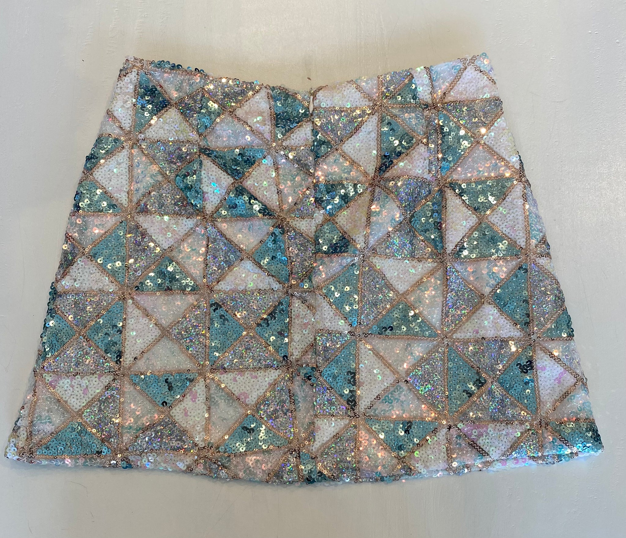 Sequin Geometric Mini Skirt