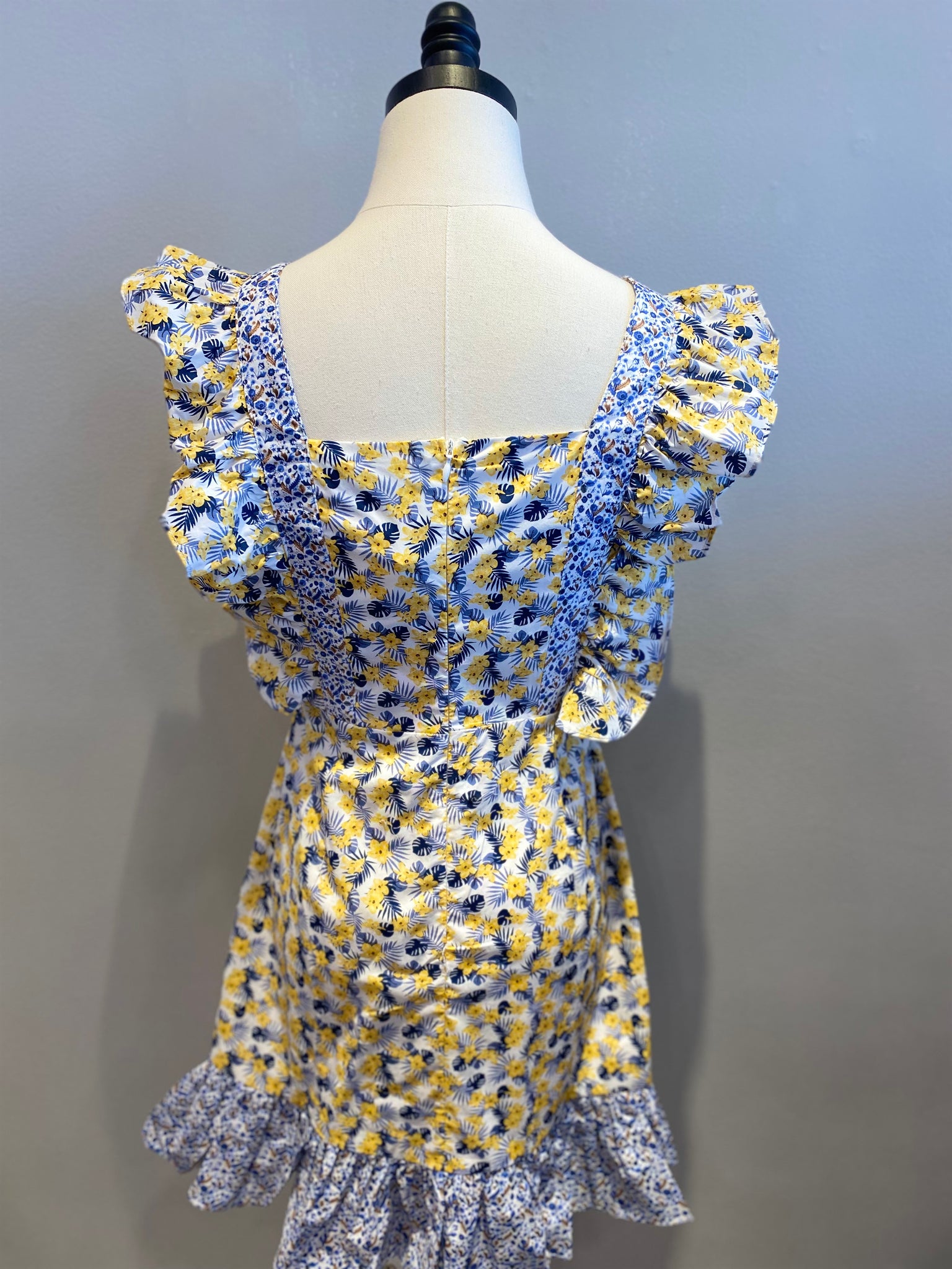 Ruffle Printed High Waist Dress