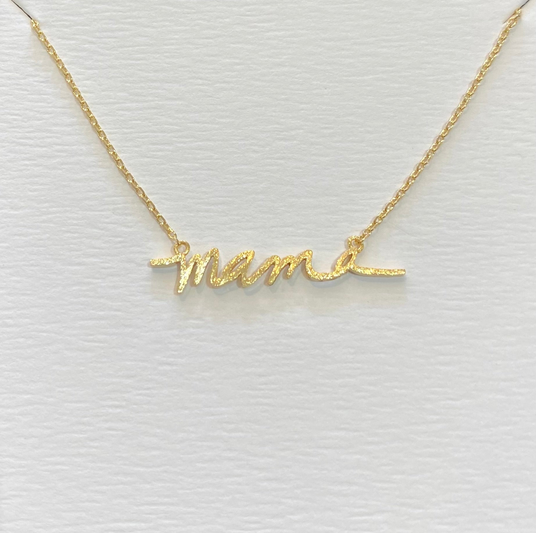 Mama Script Necklace