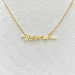 Mama Script Necklace