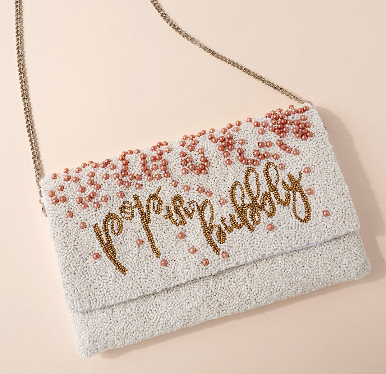 Pop The Bubbly Beaded Clutch