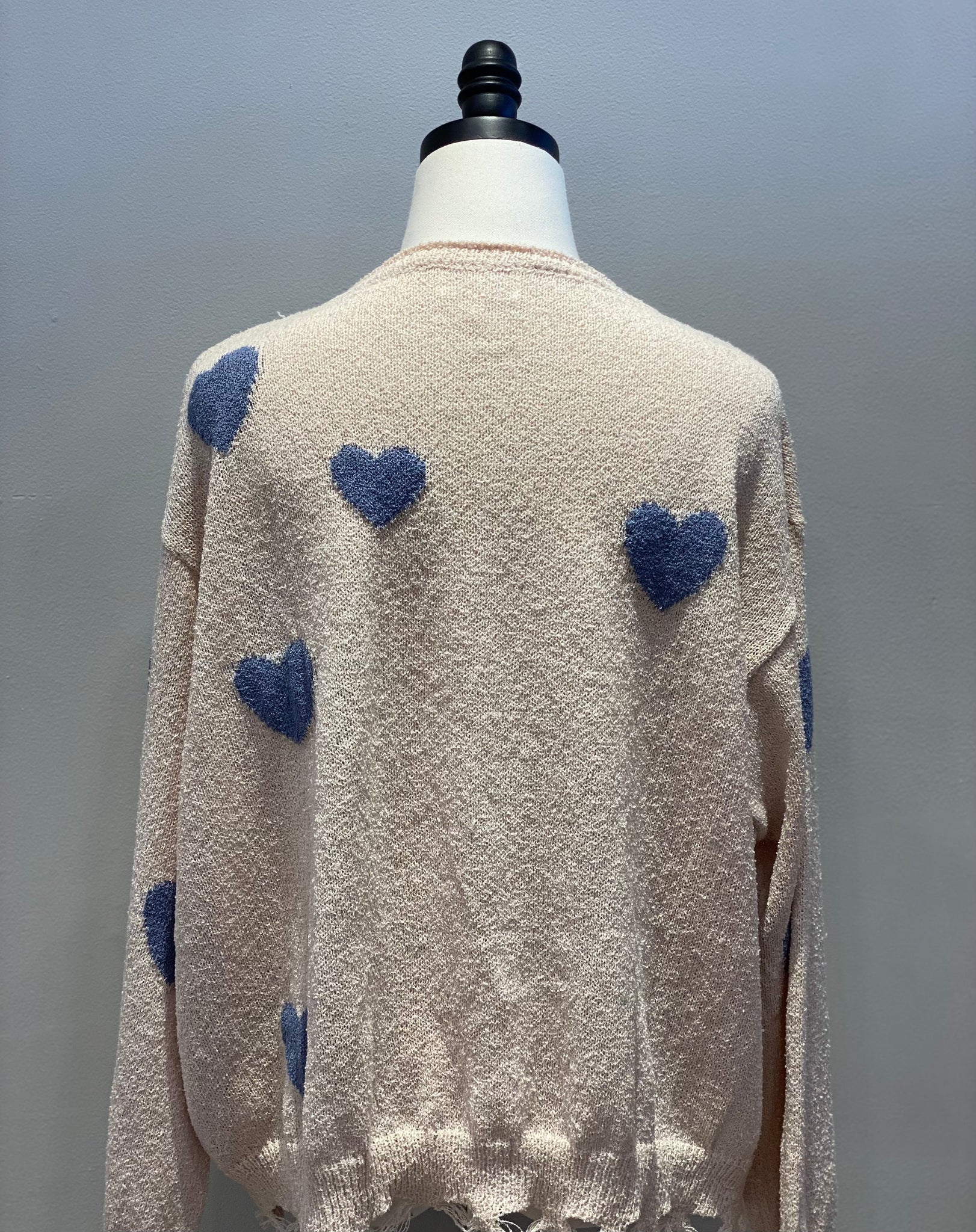 Boat Neck Heart Sweater