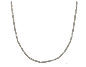 Squared Crystal And Gold Necklace