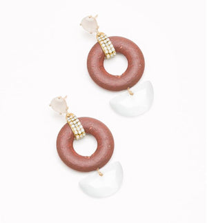 Pear And Circle Drop Earring