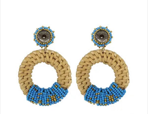 Turquoise Colored Beaded Drop Earring