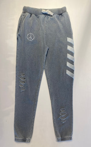Washed Denim French Terry Jogger
