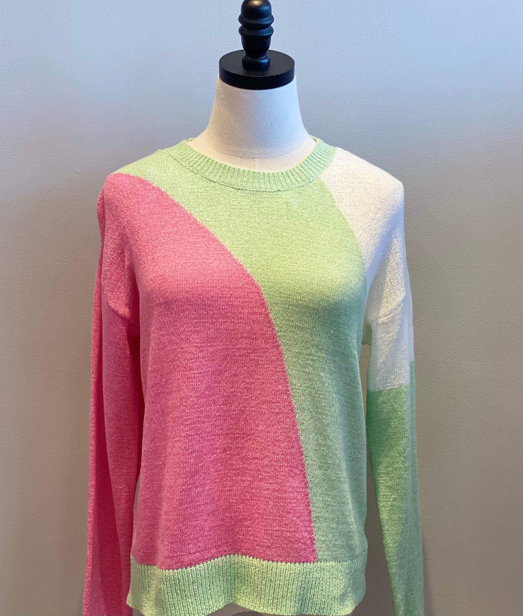 Color Block Cotton Poly Sweater